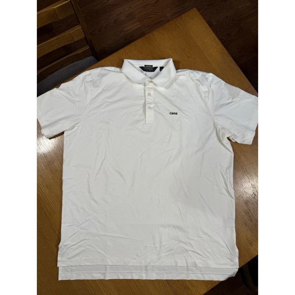 Polo Golf Ralph Lauren Performance Stretch Polo‎ Shirt Men's 2XL White SS Peru